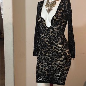 Black elegant mesh dress